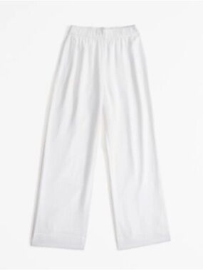 Abercrombie & Fitch Linen-Blend Wide Leg Pants